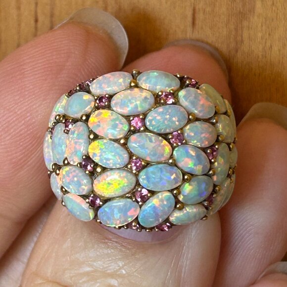 Lab Created Opal Cluster Ring - Picture 6 of 9